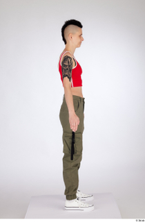 Quisha a-pose casual dressed olive green cargo pants red zipper…